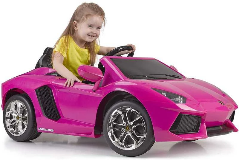 FEBER Lamborghini Aventador Rožinė elektrinis automobilis vaikams 6V
