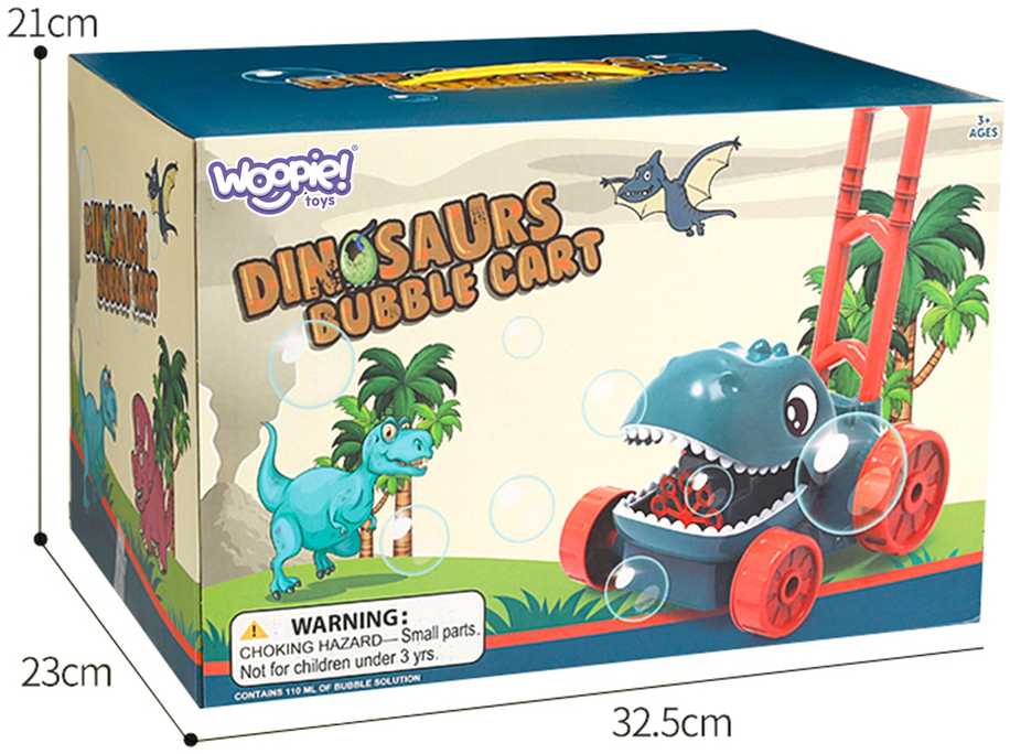 WOOPIE 53323 Dino muilo burbulinė vejapjovė dinozauras + skystis
