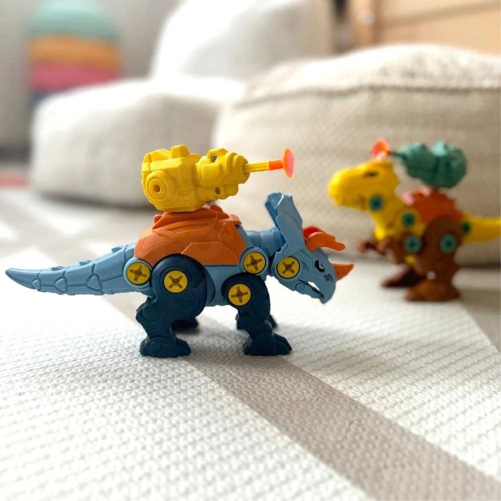 WOOPIE Dinozaurų Konstrukcinis Rinkinys 3 vnt. su Vitu ir Atsuktuvu