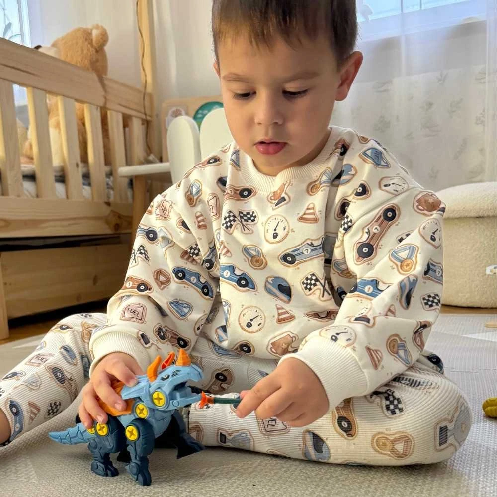WOOPIE Dinozaurų Konstrukcinis Rinkinys 3 vnt. su Vitu ir Atsuktuvu