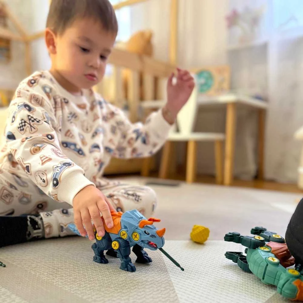 WOOPIE Dinozaurų Konstrukcinis Rinkinys 3 vnt. su Vitu ir Atsuktuvu