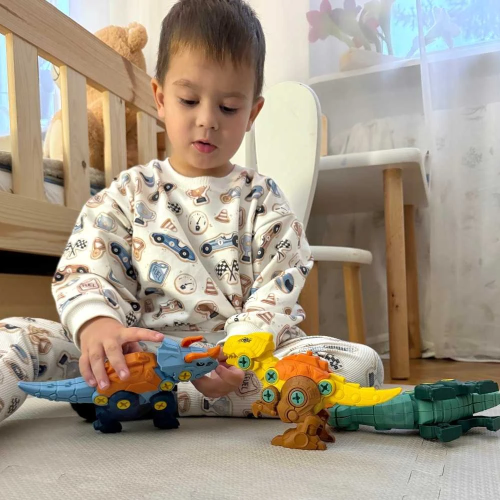 WOOPIE Dinozaurų Konstrukcinis Rinkinys 3 vnt. su Vitu ir Atsuktuvu