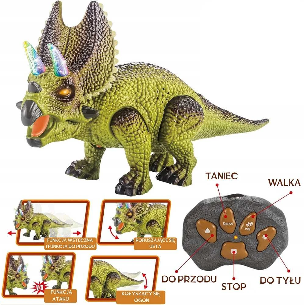 Woopie RC Robotas - Dinozauras Triceratops su švytinčiomis akimis