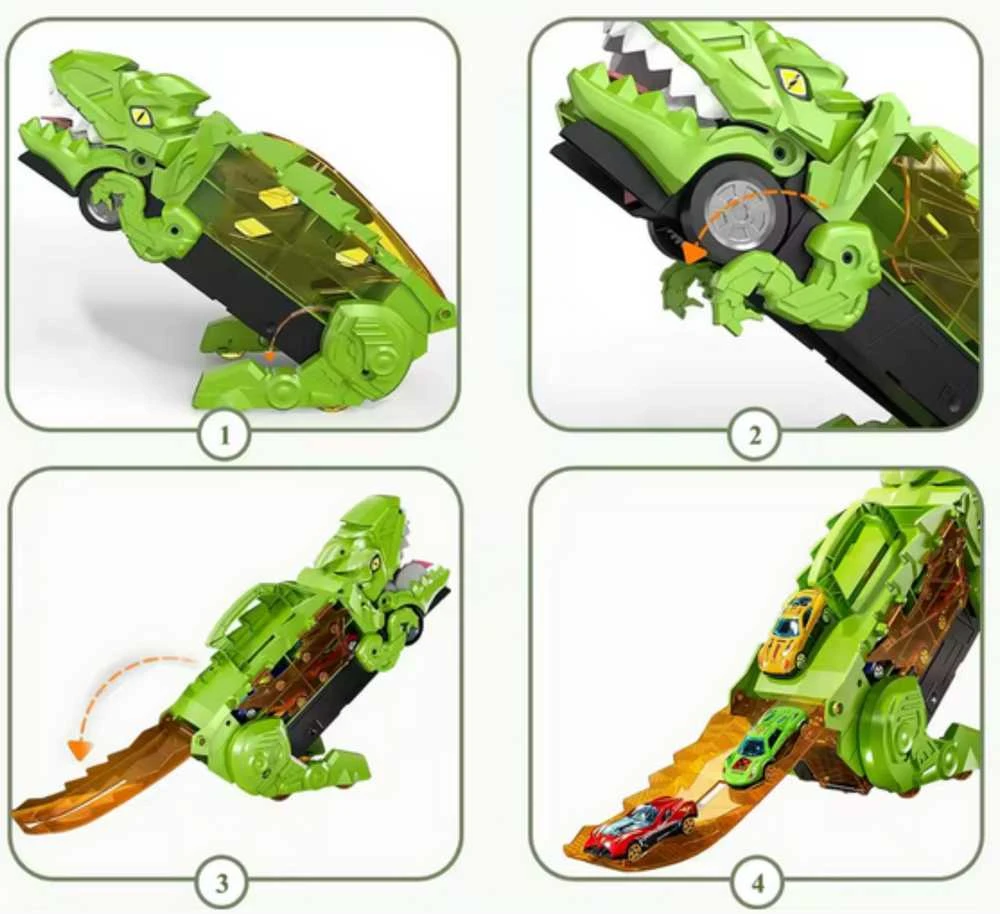 Woopie Žaislinis rinkinys: Dinosaūras ir automobilių trasa
