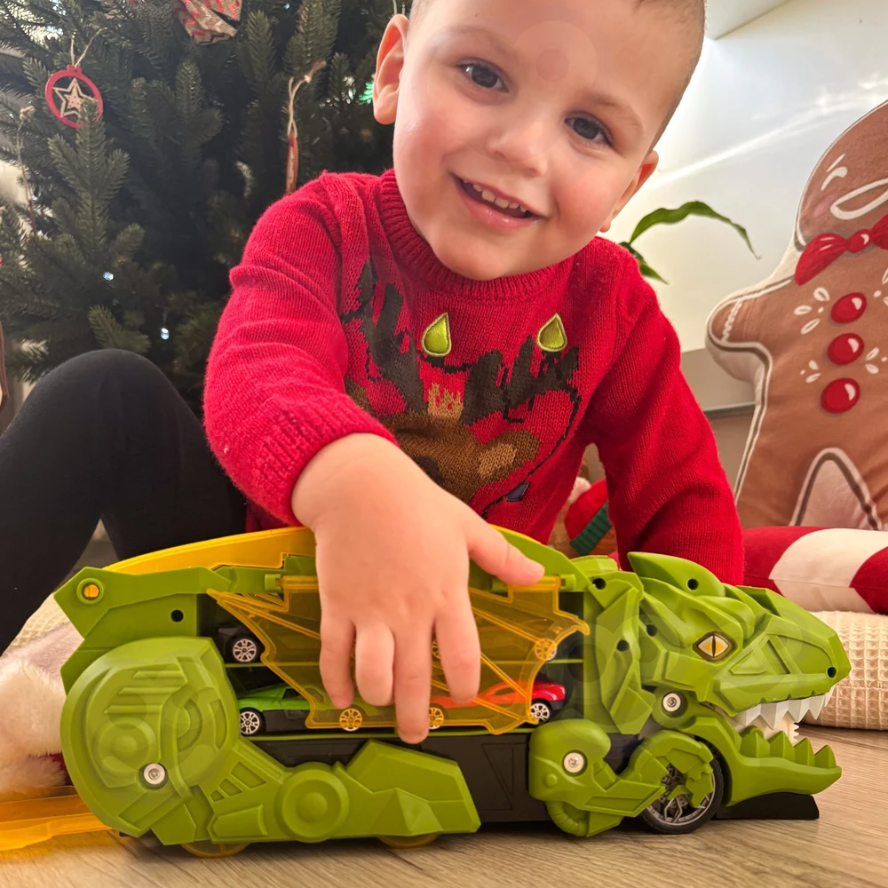 Woopie Žaislinis rinkinys: Dinosaūras ir automobilių trasa