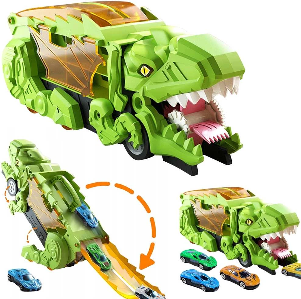 Woopie Žaislinis rinkinys: Dinosaūras ir automobilių trasa