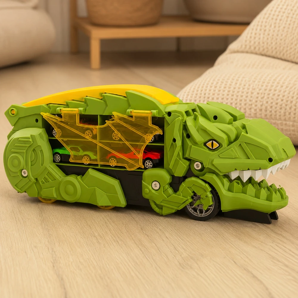 Woopie Žaislinis rinkinys: Dinosaūras ir automobilių trasa