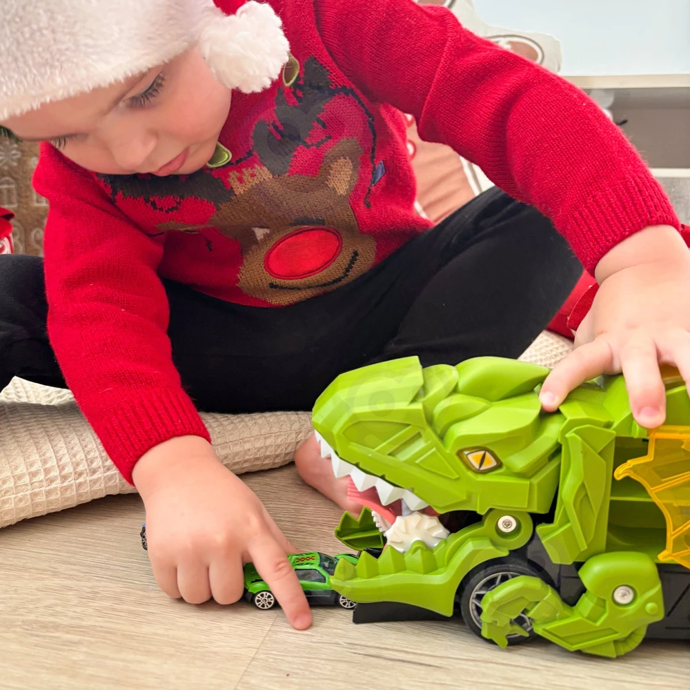 Woopie Žaislinis rinkinys: Dinosaūras ir automobilių trasa