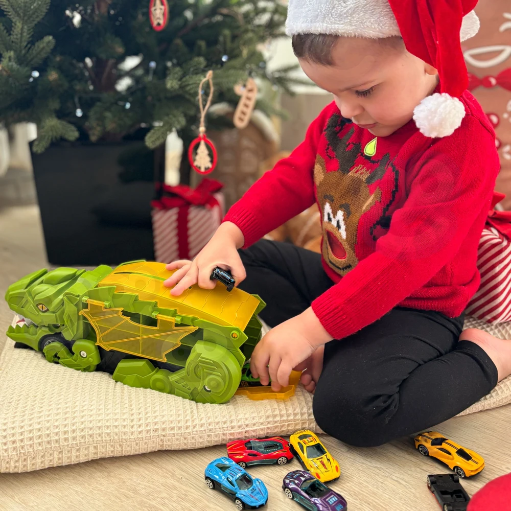 Woopie Žaislinis rinkinys: Dinosaūras ir automobilių trasa