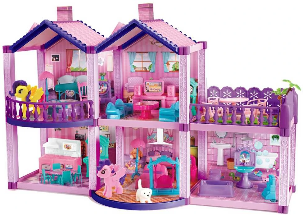 WOOPIE Lėlių Namelis PONI FANTASY VILLA 120 el.