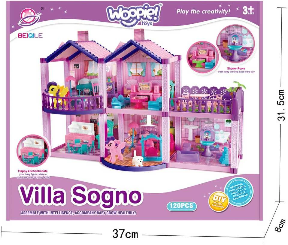 WOOPIE Lėlių Namelis PONI FANTASY VILLA 120 el.