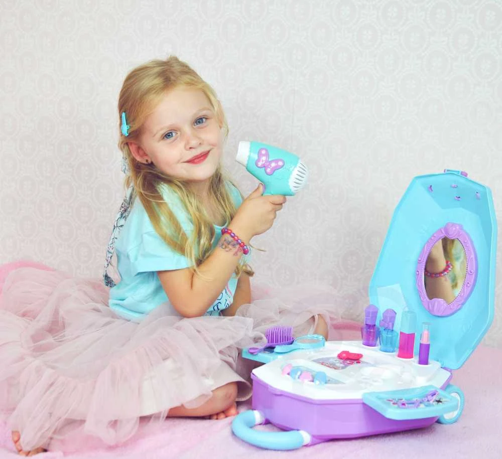 WOOPIE kosmetinis staliukas mergaitėms 2in1 - Grožio salonas lagamine