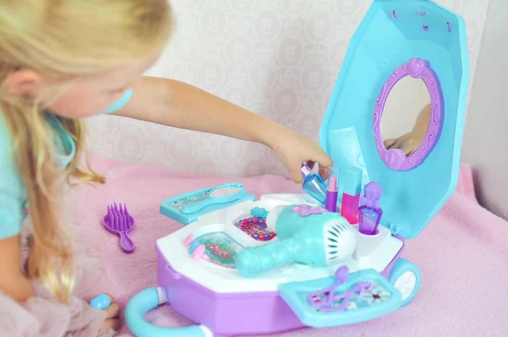 WOOPIE kosmetinis staliukas mergaitėms 2in1 - Grožio salonas lagamine