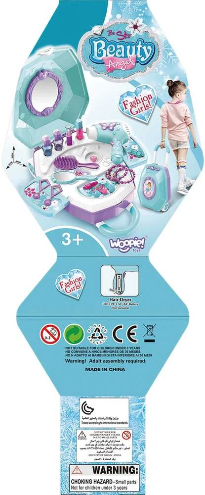 WOOPIE kosmetinis staliukas mergaitėms 2in1 - Grožio salonas lagamine