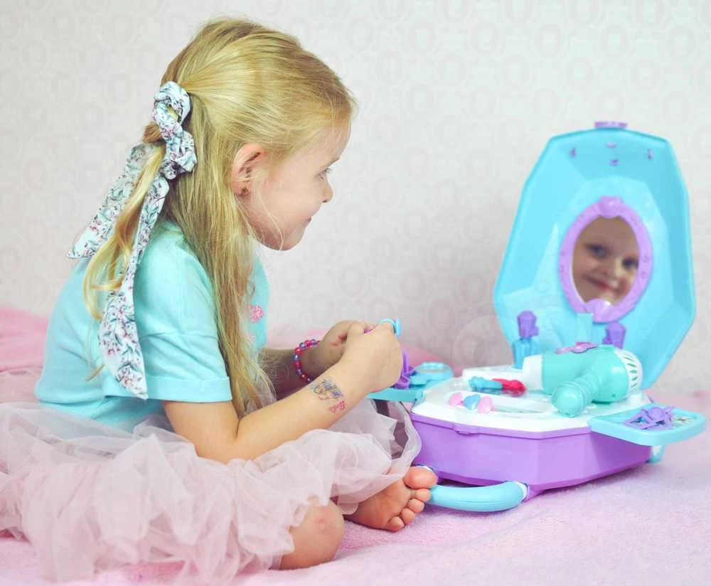 WOOPIE kosmetinis staliukas mergaitėms 2in1 - Grožio salonas lagamine