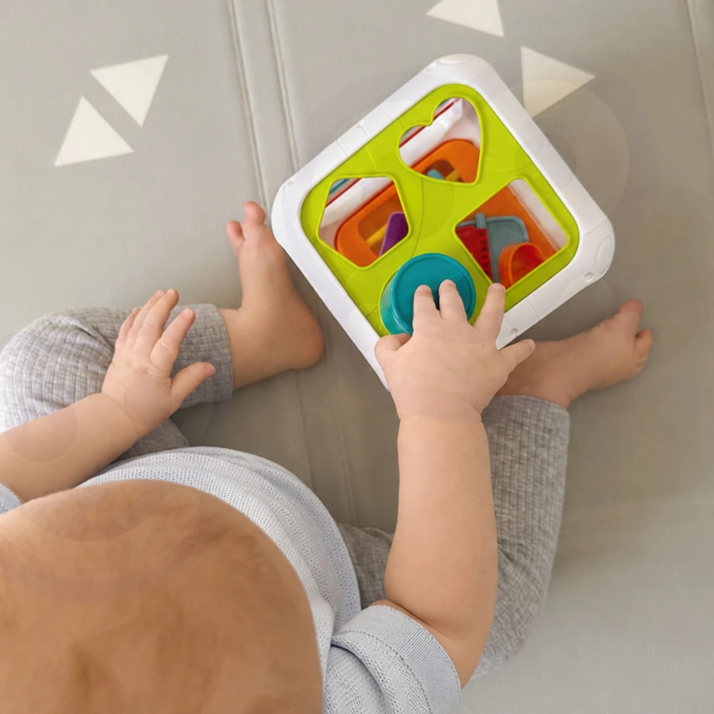 Edukacinė sensorinė 4in1 rūšiavimo kubas WOOPIE