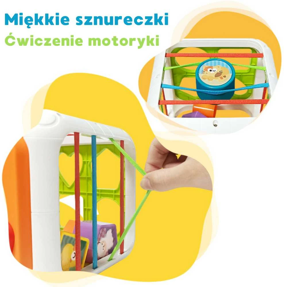 Edukacinė sensorinė 4in1 rūšiavimo kubas WOOPIE