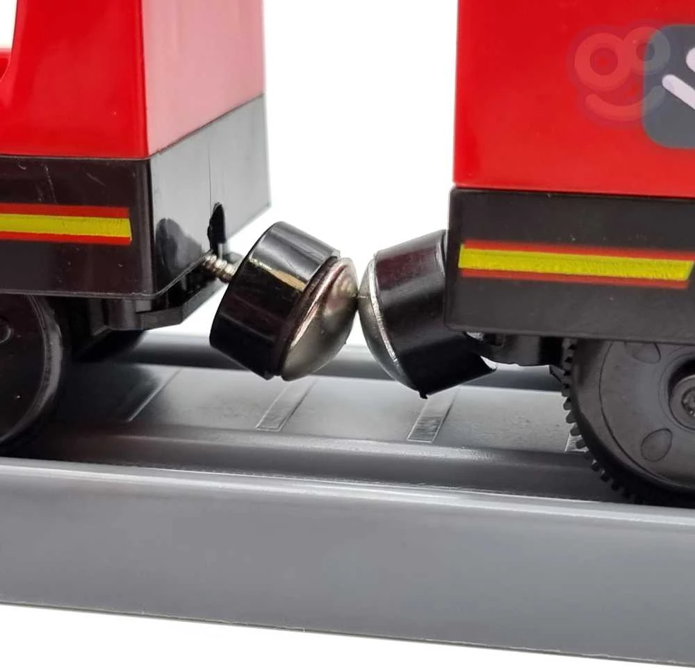 Žaislinė traukinių trasa su ugniagesių transporto priemonėmis | 92 detalės | Woopie