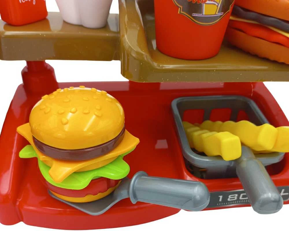 Woopie Žaislinė Mini greito maisto parduotuvė - restoranas su kasos ir kavos aparatais