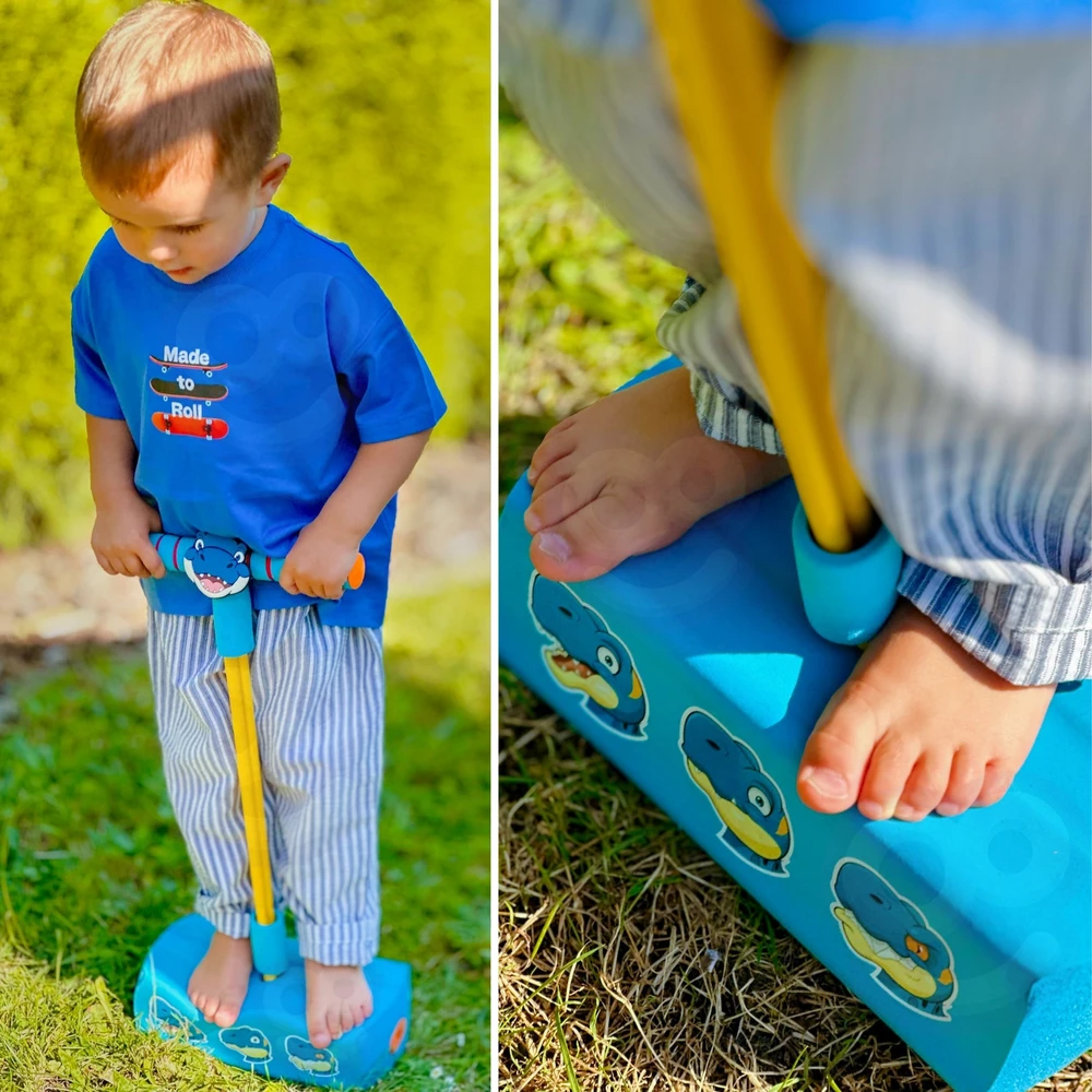 Pogo žaislas vaikams su mėlynu dinozauru WOOPIE