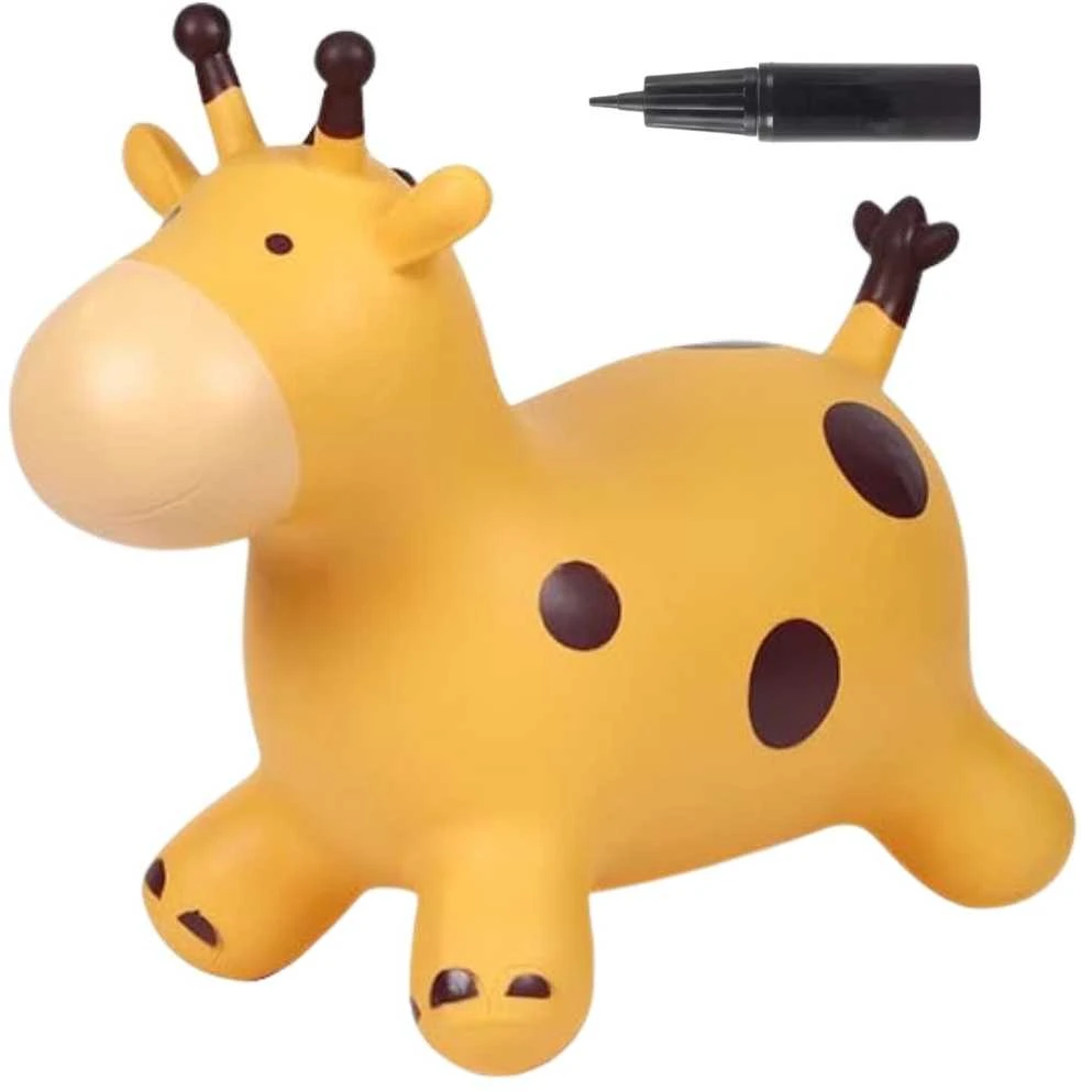 Woopie Šokinėjantis Girafo Guminis Žaislas Geltonas + Pompą