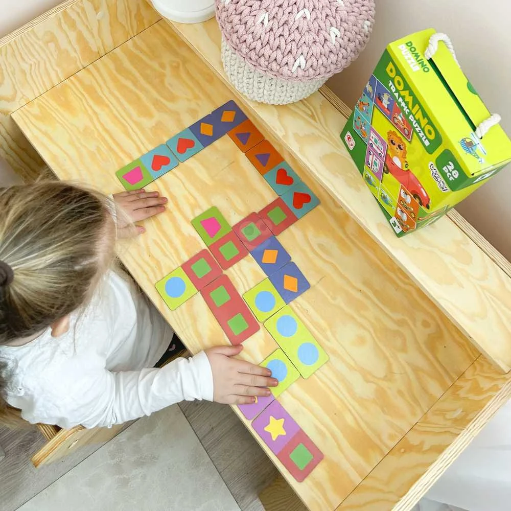 Woopie edukacinis žaidimas Gyvūnų transportas domino ir Montessori kortelių dėlionė