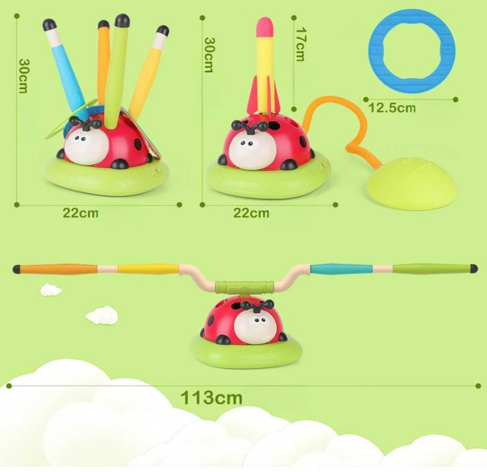 WOOPIE Interaktyvus Žaislas 3in1 – Šokinėjimo Virvė, Raketų Paleidėjas, Taiklumo Žaidimas