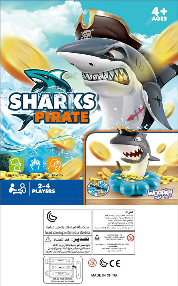 WOOPIE Žaidimas Crazy Shark | 4 žaidėjai | Moko kantrybės