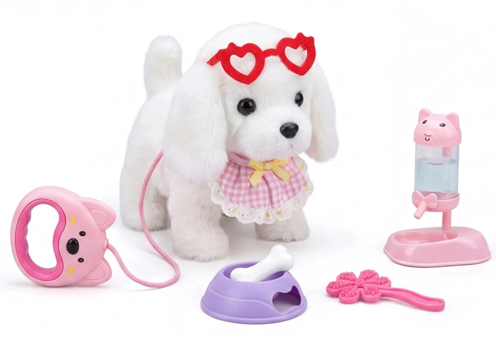 WOOPIE Interactive Baltas Dog on a Leash with Accessories