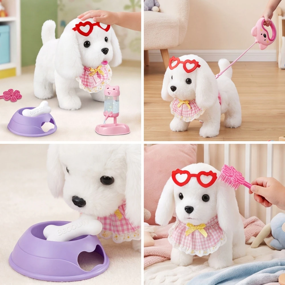 WOOPIE Interactive Baltas Dog on a Leash with Accessories