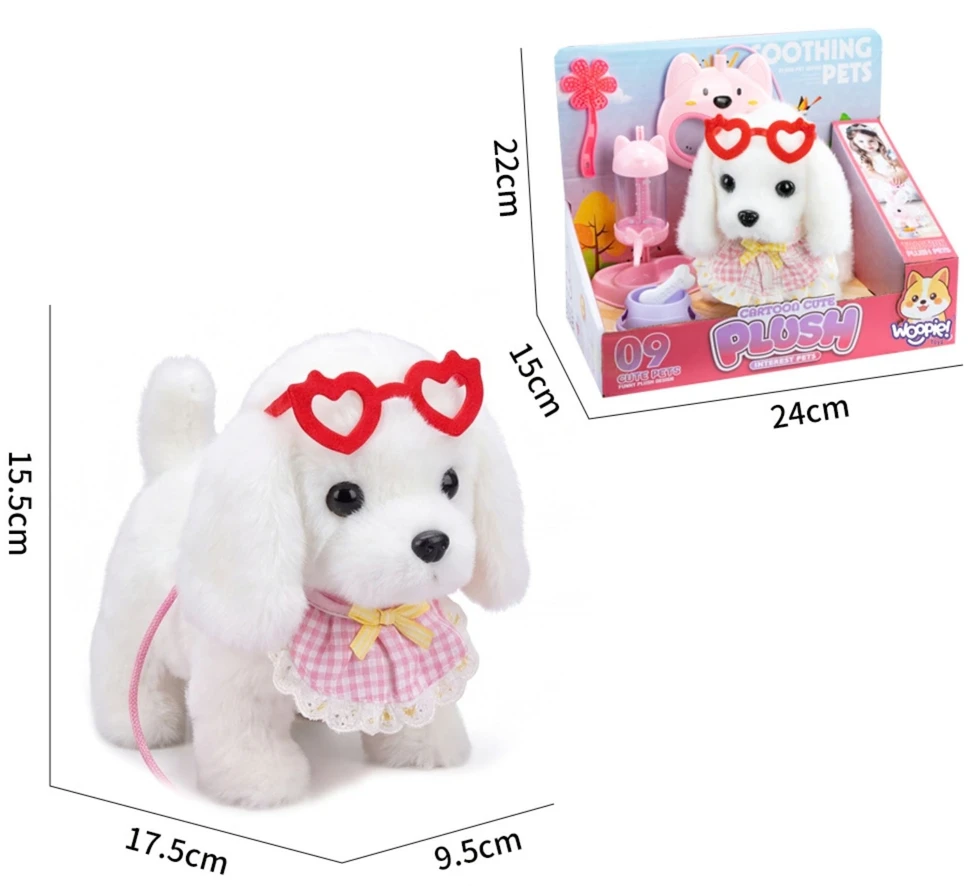 WOOPIE Interactive Baltas Dog on a Leash with Accessories