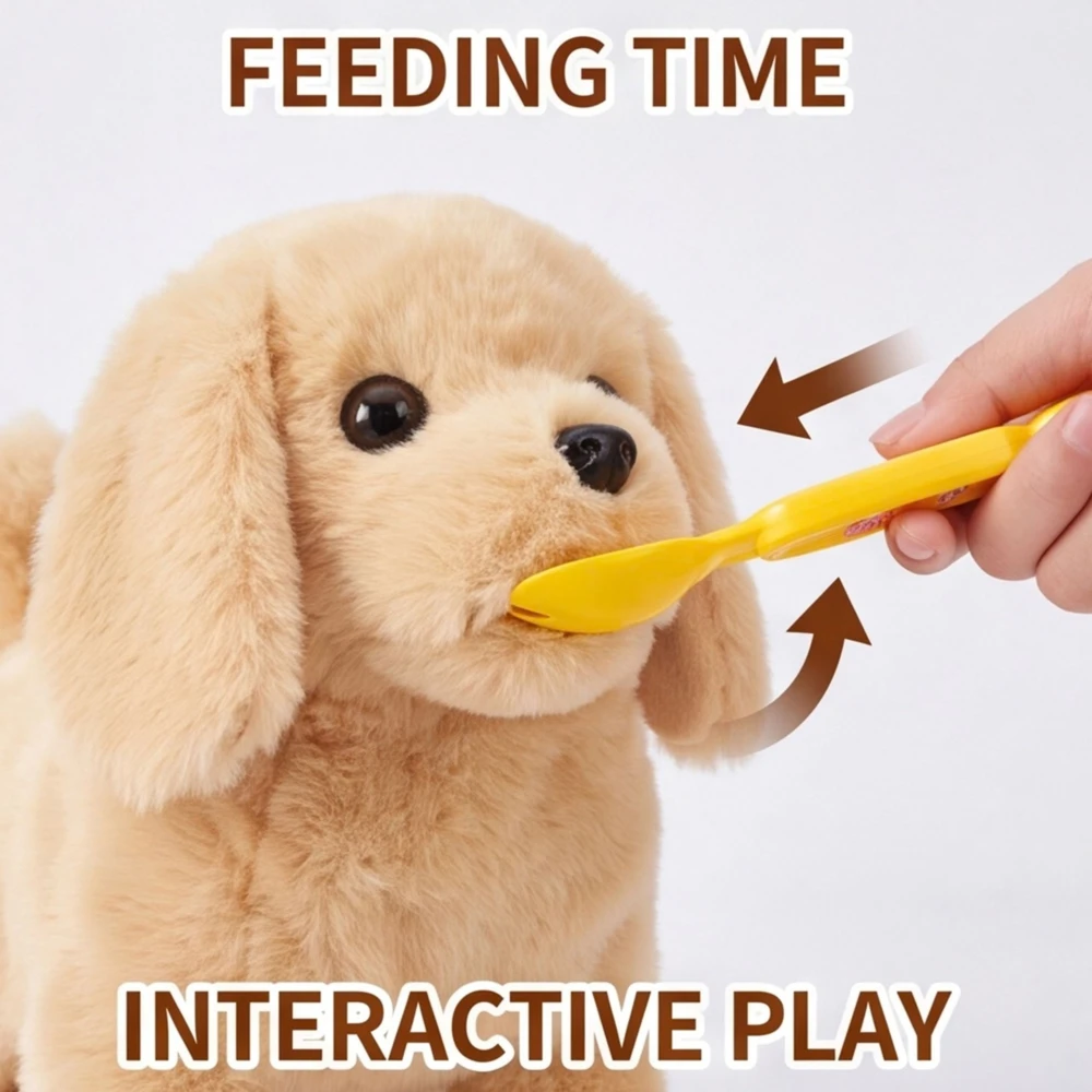 WOOPIE Interactive Brown Dog on a Leash with Accessories
