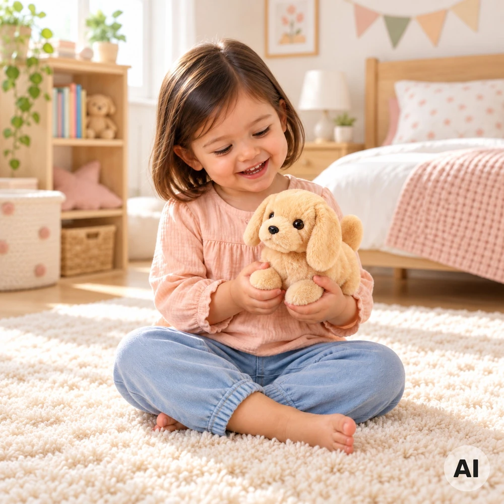 WOOPIE Interactive Brown Dog on a Leash with Accessories