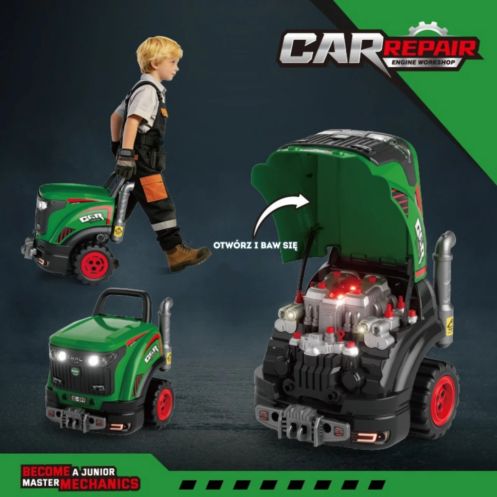 WOOPIE Interactive Mechanical Workshop Tractor with Numerous Accessories 60 pcs.