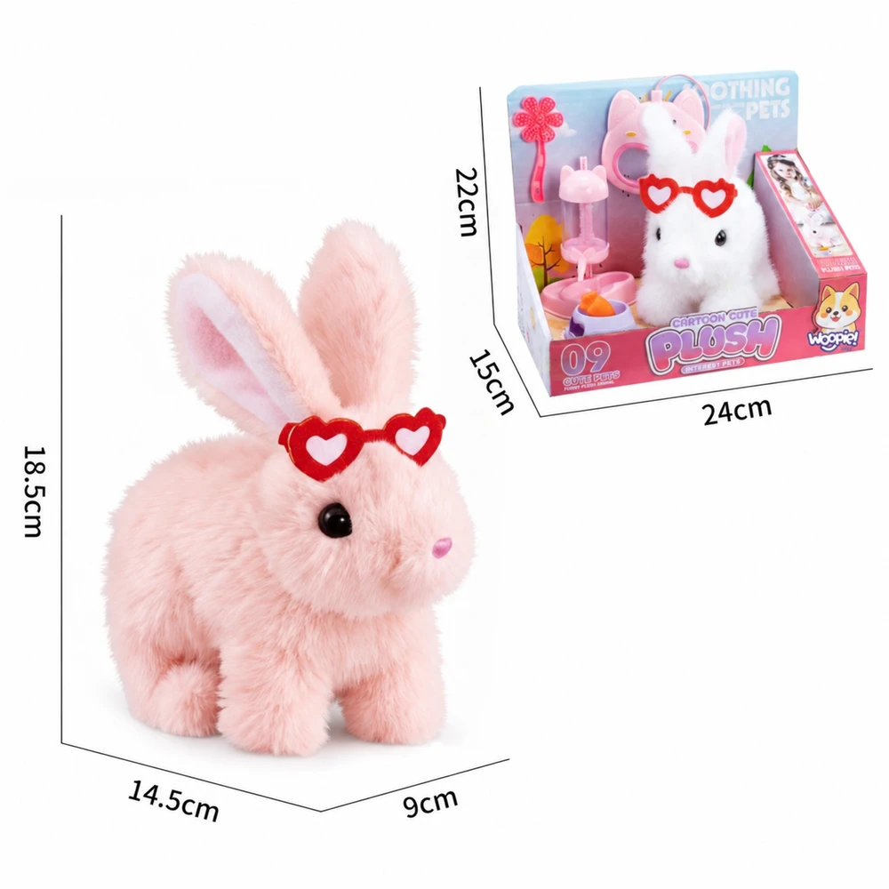 WOOPIE Interactive Rožinė Bunny on a Leash with Accessories