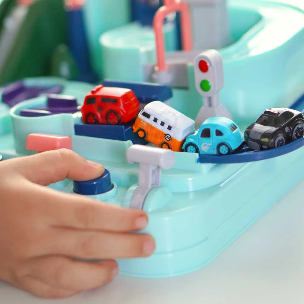 WOOPIE Interaktyvus automobilių trasų rinkinys "Automobilinė nuotykių kelionė"