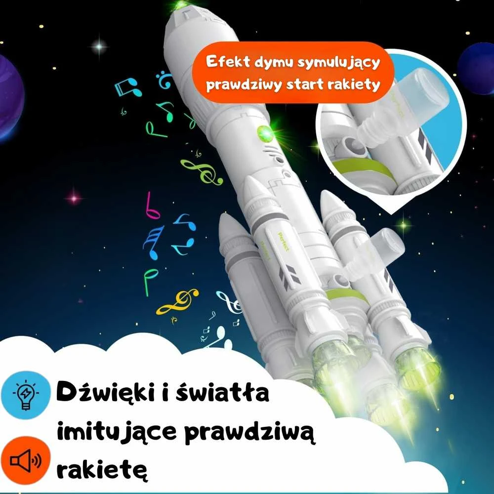 Interaktyvi kosminė raketa su dūmų efektu WOOPIE Space Set