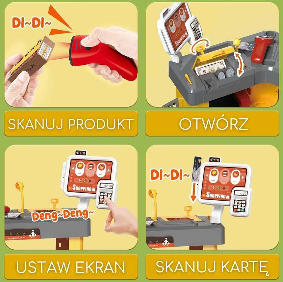 Interaktyvus žaislinis prekybos centras vaikams su priedais WOOPIE