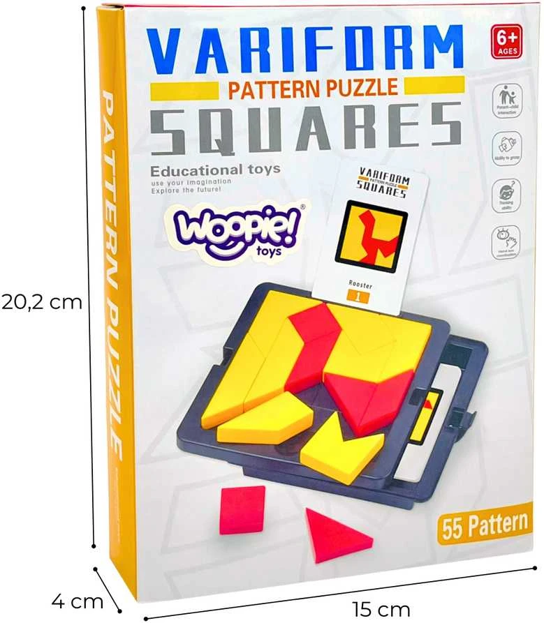 WOOPIE Loginė Žaidimų Dėlionė Tangram Kišeninė