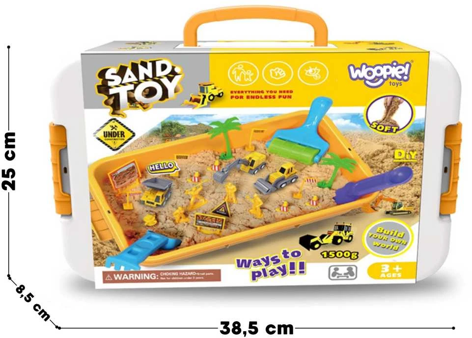 Woopie Kinetinio smėlio rinkinys XXL Statybų aikštelė 1,5kg