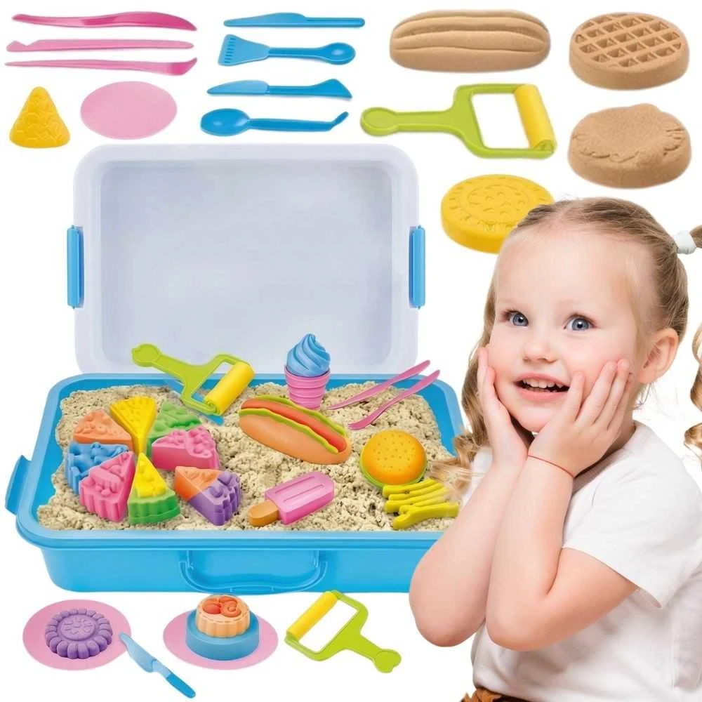 Woopie Kinetinio smėlio rinkinys 6 spalvų 1,2kg Restoranas