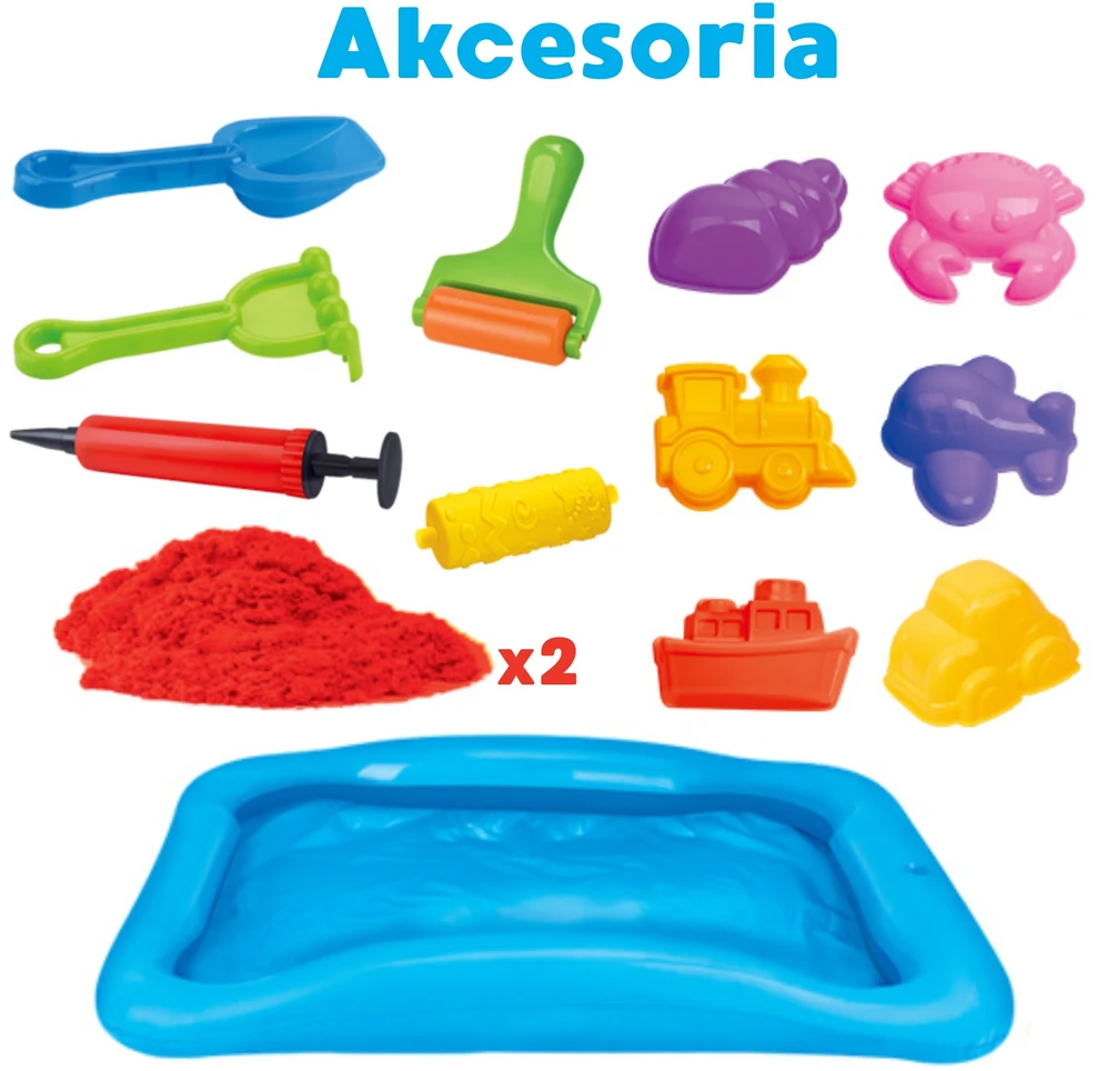 Woopie kinetinio smėlio magijos baseino rinkinys su priedais 3+