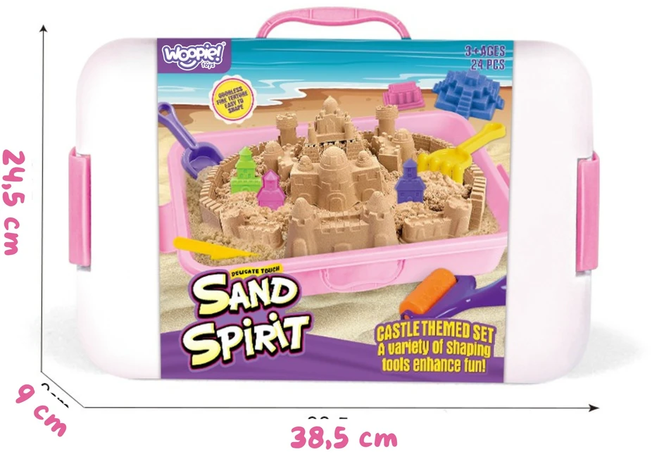 WOOPIE kinetinio smėlio stebuklingų pilių rinkinys 22 d. lagamine