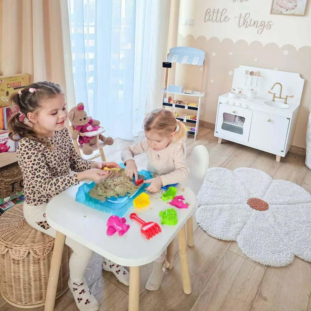 Woopie Kinetinio smėlio rinkinys 0,5kg su staliuku ir formelėmis
