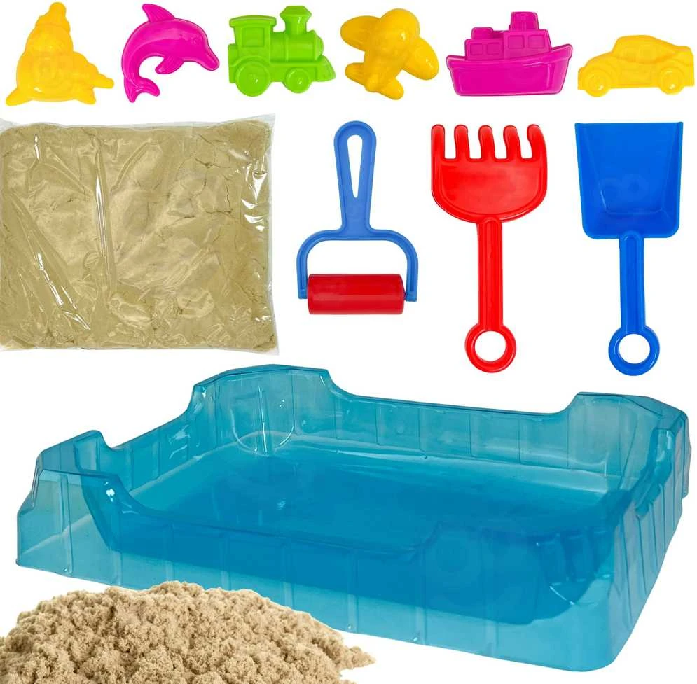 Woopie Kinetinio smėlio rinkinys 0,5kg su staliuku ir formelėmis