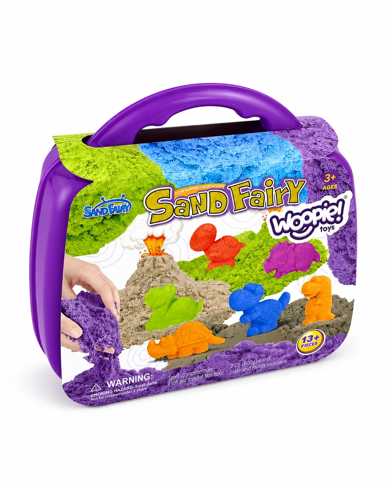 Woopie SMĖLIO FĖJA Kinetinio smėlio rinkinys Dinozaurai 13 vnt.
