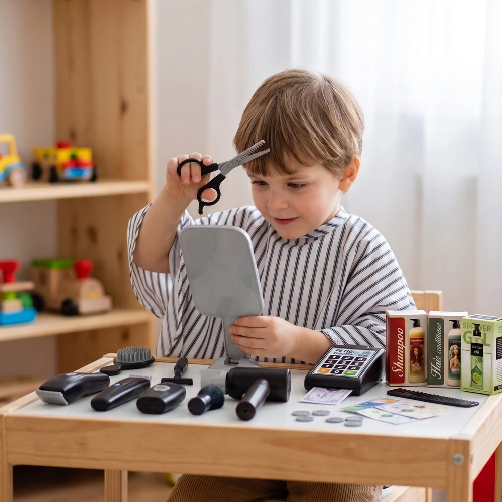 Kirpėjo rinkinys vaikams WOOPIE Barber 24 vnt