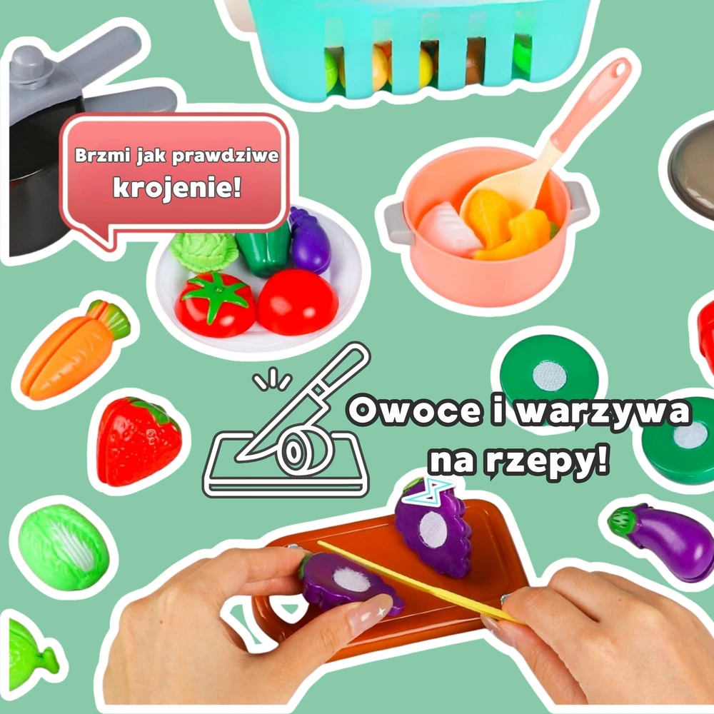 WOOPIE virtuvės reikmenų rinkinys žalias 108 dalys