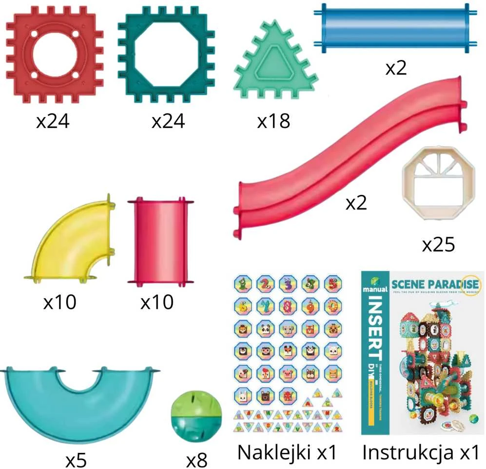 Magnetinis konstrukcinis WOOPIE 3D rinkinys 128vnt