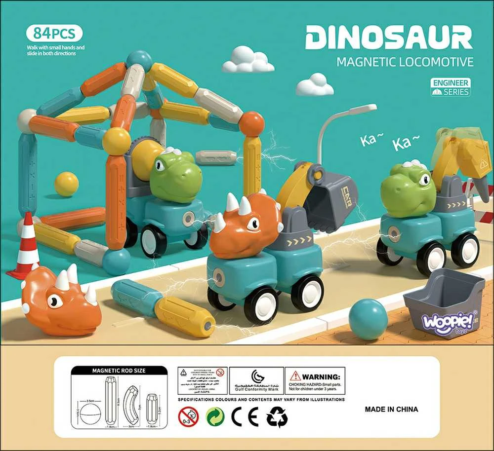 WOOPIE Konstruktoriai Magnetiniai Dinozaurai 84 el.
